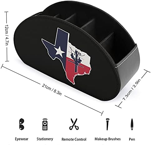 Texas State Outline sa zastavom Lineman držač daljinskog upravljača Caddy Storage Box stoni Organizator za