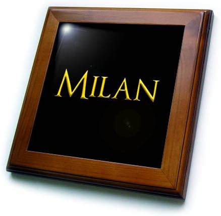3drose Milan zajedničko ime za dječaka u Americi. Žuto na Crnom poklonu ili. - Uramljene Pločice