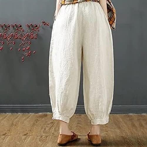 Miashui Plus Size poslovne Casual pantalone za žene ženske džepne elastične prozračne pantalone labave