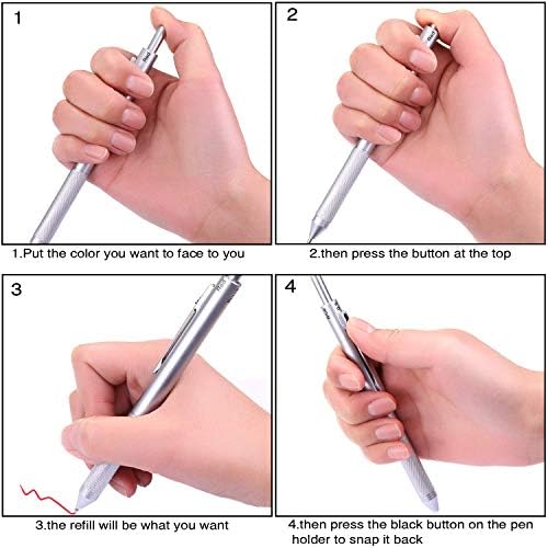 Dunbong 4 u 1 višebojni olovku, metalna multifunkcionalna olovka, 7,5 mm mehanička olovka, crvena hemijska olovka, plava hemijska olovka i crna hemijska olovka, 1-brojanje