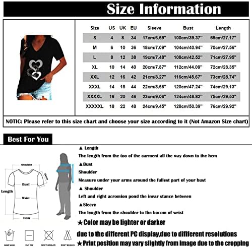 Fragarn ženska modna V-izrez Print pulover Ležerne majica s kratkim rukavima