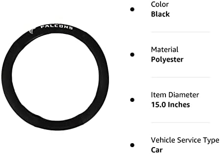 Fanmats Unisex za odrasle saželjeni poklopac upravljača, crni, promjer 15 inča