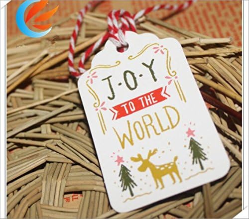 50pcs Božićne oznake sa festivalom niza na svjetski elk kraft papir Oznake DIY kartice oznake papira