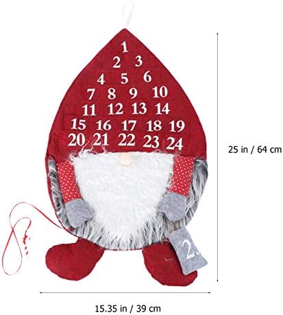 PRETYZOOM Božić odbrojavanje kalendar švedski Gnome Felt Advent Kalendar sa 25 dana džepovi Božić odbrojavanje do Božića Advent Kalendar Za djecu Božić dekoracije