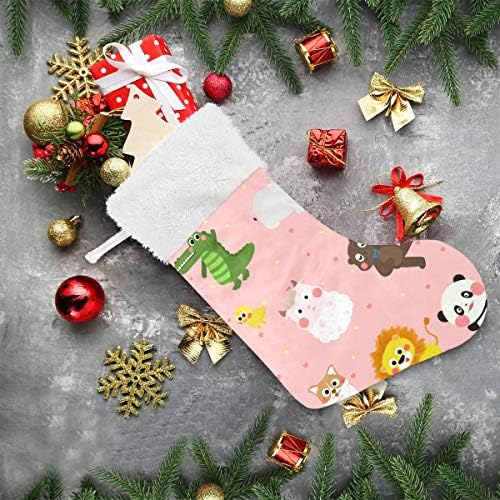 Pimilagu Slatke životinje Božićne čarape 1 paket 17.7 , viseći čarape za božićnu ukrasu