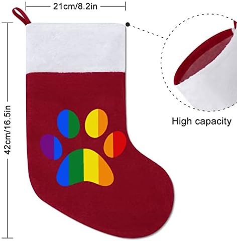 LGBT Paw Pride Božić viseći čarape za čarape za Xmas Tree Kamin za odmor Dodir za odmor