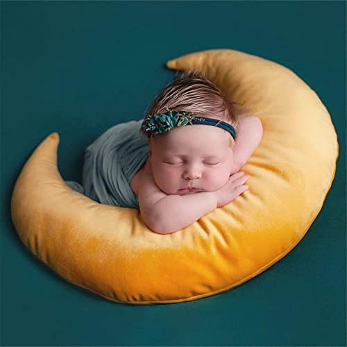 Yarstar 1+4kom jastuk za fotografisanje novorođenčeta Set fotografija za poziranje novorođenčeta Prop Moon Star Baby Picture Prop rekviziti za novorođene fotografije za bebe rekviziti za novorođenčad Dječiji mjesec rasadnik jastuk（B-žuto）