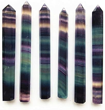 Shitou2231 3pcs 90-110mm Prirodni duginski duginski fluorit Obelisk Kvarc Crystal Reiki Wind