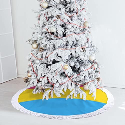 Panseksualna stabla zastava božićnog stabla mat suknja Osnovni poklopac s resilicama za odmor za odmor Xmas Dekoracija 48 x48
