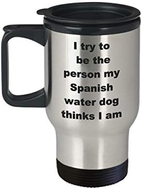 Španjolska putna šolja za pse - smiješna sarkastična novost od nehrđajućeg čelika kafe ideja za čaj za kafu