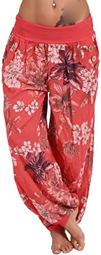 Maiyifu-GJ ženske tiskane noge Palazzo hlače Ljeto joga baggy lounge pant labave ležerne cvjetne pantalone za haremu