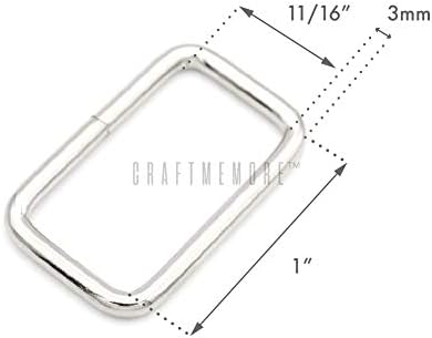 CraftMemore metalni pravokutnik prsten od 5/8 3/4 1 remenski pravokutni kabel za pravljenje vrećice