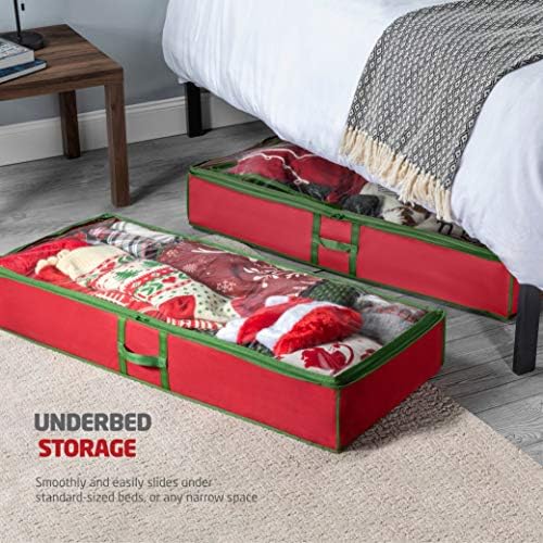 Zober non tkano ispod kreveta božićni poklon za skladištenje i ukras torba PVC poklopac, tanko kompaktno skladištenje papira za pakiranje, ojačane ručke za lako nošenje