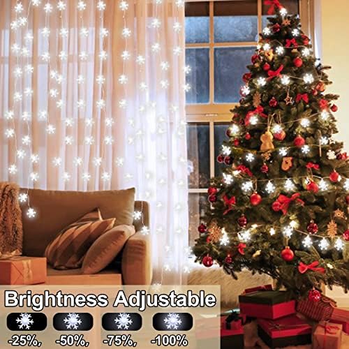 [ Timer + 8 modovi] Snowflake Božićna svjetla dekoracija, 80LED 33ft Fairy string Lights daljinska baterijska