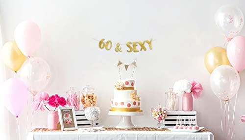 60 i seksi zlatni sjajni baner - 60. sretan rođendan - 60. rođendanska zabava za rođendan