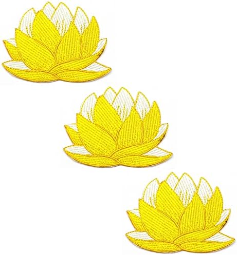 HHO Patch Yellow Lotus cvjetni željezo na zakrpama Lotus cvijeće Slatka crtani izvezeni aplicirani