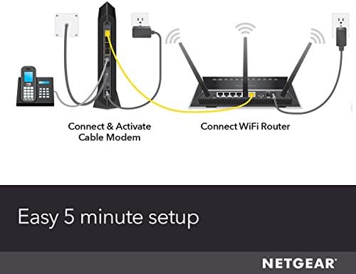 NETGEAR Nighthawk kablovski Modem sa sertifikovanim glasom za Xfinity od strane Comcast Internet & amp; glas planira do 800Mbps | 2 telefonske linije | 4 x 1g Ethernet portovi / DOCSIS 3.1