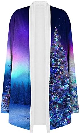 Za žene plus veličine otvoreni prednji dugi kardigan ružni božićni džemper dame 2022 modne praznične majice dugih rukava na noćnim morima prije božićnih odijela