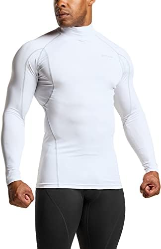 TSLA 1 ili 3 Paket muške UPF 50+ Mock duge rukave kompresije majice, Atletski trening Shirt, Vodeni