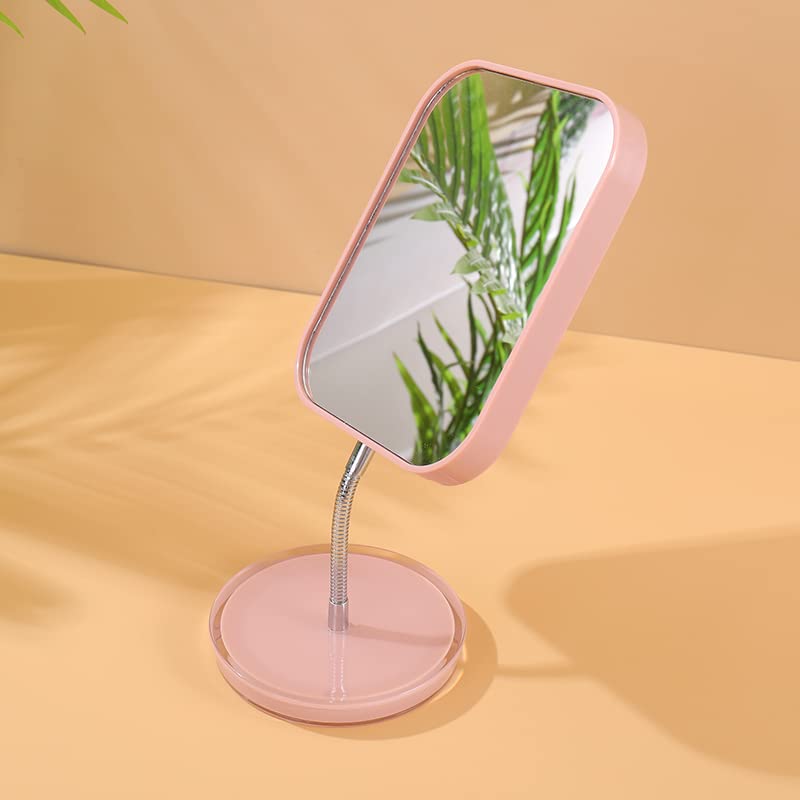 XPXKJ 7-inčno Fleksibilno ogledalo za šminkanje Gooseneck 360°Kozmetičko ogledalo za slobodnu rotaciju dvostrano četvrtasto stolno ogledalo