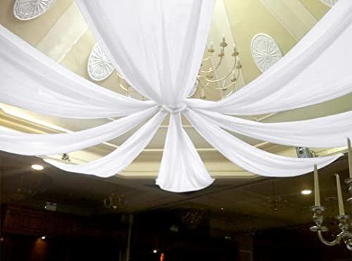 REWOMC 6 ploče od bijelih plafona za vjenčanje 5FTX20FT šifonske lučne lukove zavjese za zavjere za ceremoniju zabave Rođendan za bebe tuširanje