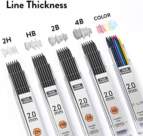 Četiri bombona 12-pastelni gel olovka za pastel + umjetnička mehanička olovka - 3kom 2 mm mehaničke