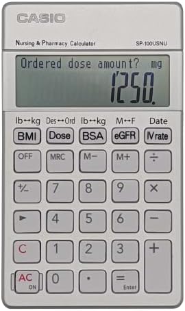 Kalkulator za negu i farmaciju Casio, SP-100USNU, bijeli mali