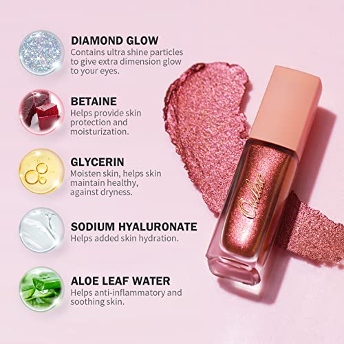 Oulac Metallic Pink Liquid Eyeliner Glitter sjenilo| tečni Eyeliner Shimmer Eye Makeup| lagana