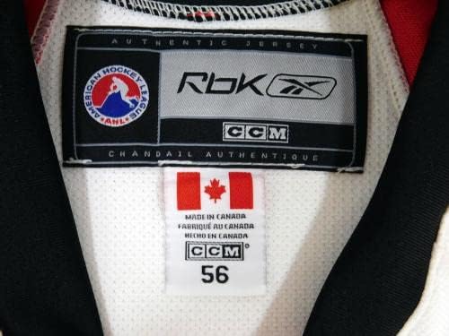 2009-10 Albany Reke Rats 12 Igra izdana bijeli dres Natplata uklonjen 645 - Igra Polovni NHL dresovi