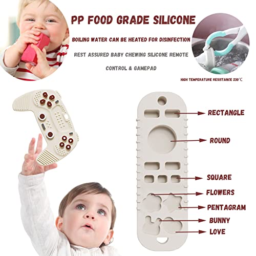 2kom silikonske igračke za izbijanje zuba daljinsko upravljanje, daljinsko upravljanje & amp; kontroler igre silikonska igračka za izbijanje zuba za bebe 6-12 mjeseci