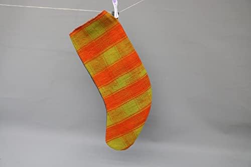 Sarikaya Jastuk Božićne čarape, ručno rađene čarape, prugaste božićne čarape, kilim čarapa, čarapa Santa Cruz, Božićne čarape, 842