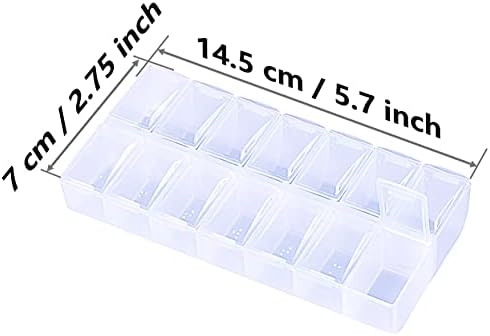 Halyuhn 2 paketa OPP Clear dnevna kutija za pilule Organizator, AM Pm Organizator pilula 7 dan, sedmični