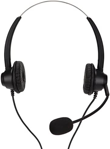 Vifemify Binauralne slušalice za korisničku podršku Crne podesive telefonske slušalice za 3.5 mm priključak za slušalice H360D-3.5-MV