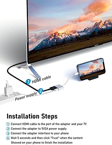 [Apple MFI certificirano] Munja na HDMI Digital AV adapter, 1080p Digitalni AV adapter Video i audio sinkronizacijski