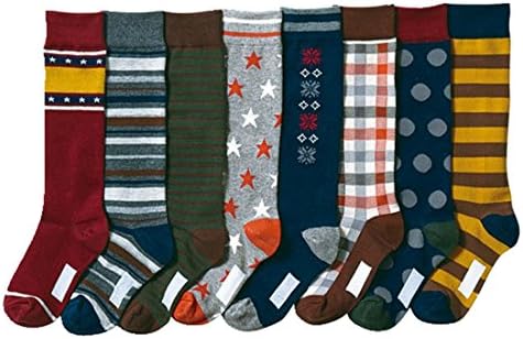 Yzjcafriz dječaci ' meke zvijezde i snijeg čarapa Omladinski uzorak koljena visoke pamučne čarape 8 pari