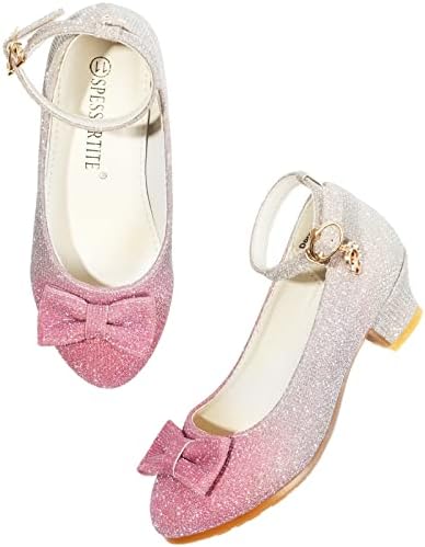 SPESSORTITE GIRKE TODDLER / Mala dječja haljina Mary Jane pumpe s potpeticama Bowknot Princess Cipele za zabavu Veličina vjenčanja 9-2