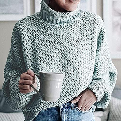 Ženski dugi rukav palici 2022 Crew Crt Slauchy pleteni džemper za žene zimski ležerni pulover vrhovi