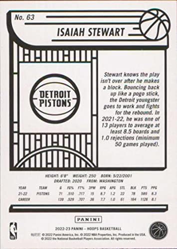 2022-23 PANINI NBA HOOPS # 63 ISAIAH STERART NM-MT Detroit Pistons Košarka Trgovačka kartica NBA