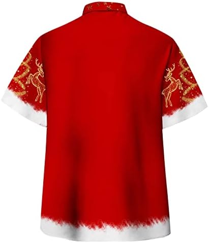 ZDDO božićni muški gumb dolje majice kratki rukav Xmas Santa Claus Party kostimi Redovna fit novost dizajnerska majica