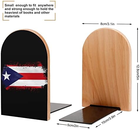 Portoriko Zastava Drvena Bookends Non-Skid Book Stands Book Holder Book Ends Podržava Police Za Knjige