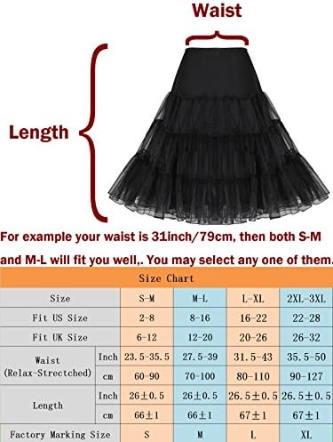 Shimaly® ženska podsuknja iz 50-ih godina 26 Crinoline Rockabilly Tutu suknja s-3XL