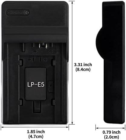LP-E5 USB punjač za Canon EOS 1000D, EOS 450D, EOS 500D, EOS KISS F, EOS KISS X2, EOS poljubac X3, EOS Rebel T1i, EOS Rebel XSi kamera i još mnogo toga