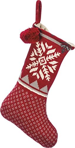 Primitivi Kathy 18 inča x 11 inča pamuk Big Snowflake Božić čarapa Početna Dekor