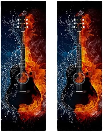 Lorvies Sportski hlađenje ručnik 2 paketa-akustična gitara u vatri i vodi Brzi ručnici za sušenje za jogu,