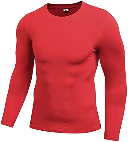 Badhub Muška aktivna sportska baza majica Majica sa čvrstim rukavima s dugim rukavima Atletic Slim Fit Workout košulja