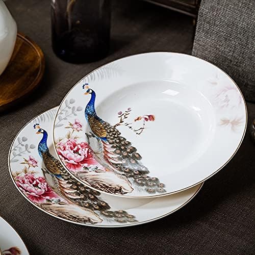 ZLDGYG posuđa i Ploče Set keramičkog posuđa ploče za domaćinstvo Jingdezhen kosti Kina rezanci zdjela