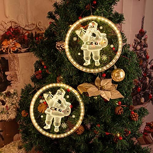 Božićna dekoracija prozorsko svjetlo 3D viseća LED na baterije 9.45 u Božićnoj dekoraciji svjetlo za unutrašnju božićnu jelku na otvorenom patio vrt vjenčanje, svečana dekoracija zabave