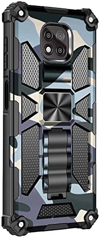 CCSmall za Motolora G Power 2021 futrolu, kamuflažnu čvrstu futrolu za telefon sa Šokprom za teške uslove rada vojne zaštite od pada i ugrađenim magnetnim poklopcem za Moto G Power 2021 MC svijetlo plava