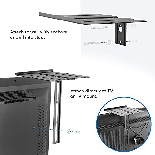Mount-It! Plutajuća TV polica | 6,6 lbs Kapacitet, dvostruka instalacija - zid ili TV paket sa