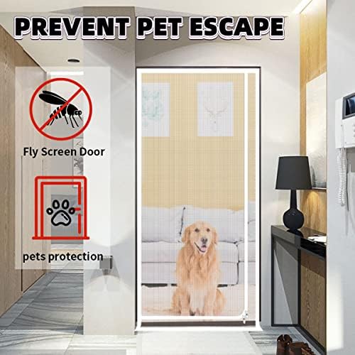 Vrata sa ekranom za zaštitu od teških kućnih ljubimaca sa bilateralnim patentnim zatvaračem, sprečite da psi mačke istrčavaju od kuće, spavaće sobe, dnevnog boravka, kuhinje Patio Doo